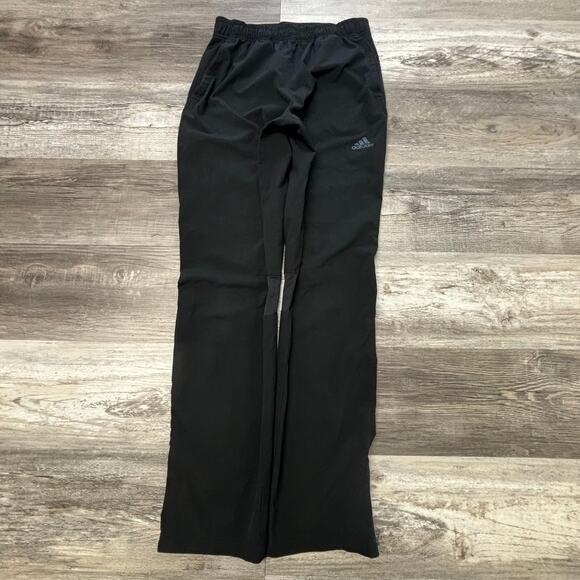 Adidas Black NMens S Straight Leg High Rise‎ White Logo Athletic Track Pants - Picture 1 of 13